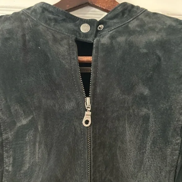 I.E.Relaxed Size XL Black Suede Leather Riding Jacket Coat - Picture 4 of 8